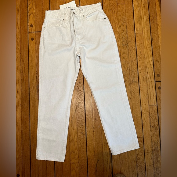 Frame denim white Le Original high-rise straight fit 100% cotton jean size 28 - Picture 4 of 12